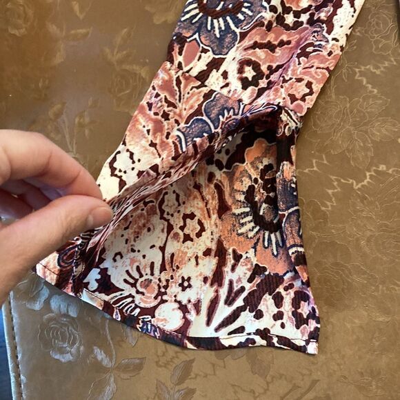 Pink Floral Cold Shoulder RuffleTop - Picture 8 of 16